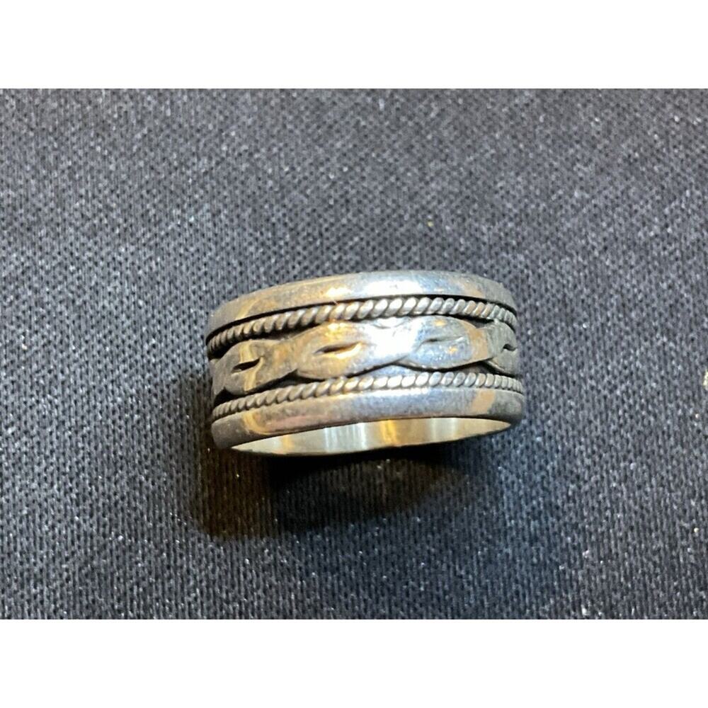 925 Silver Twisted Rope Design Ring Size 6.25